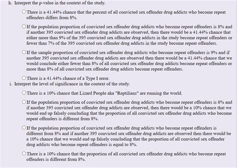 Solved The Recidivism Rate For Convicted Sex Offenders Is Chegg