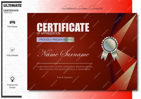 Premium Vector Certificate Design Template