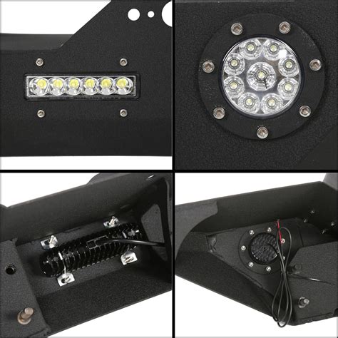 Rock Crawler Front Rear Bumper Winch Plate Led D Ring For 07 18 Jeep Wrangler Jk Ebay