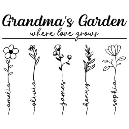 Grandmas Garden Where Love Grows Custom Names Free Svg File For