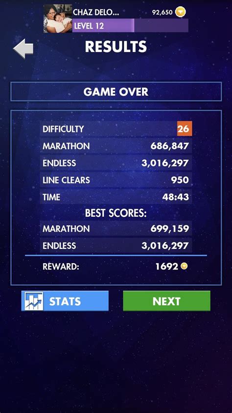 new ea tetris high score! : r/Tetris