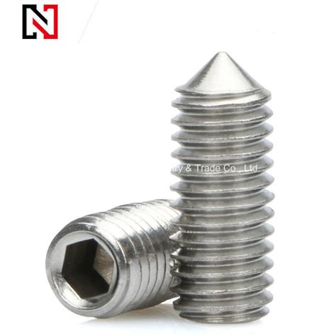 Stainless Steel Hexagon Socket Set Screw With Cone Point China