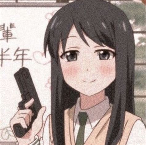 Anime Girl With Gun Aesthetic Pfp