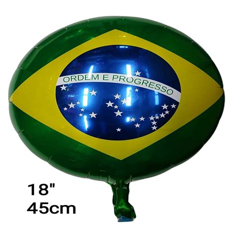 Bal O Metalizado Brasil Bandeira Copa Do Mundo Futebol Cm Shopee