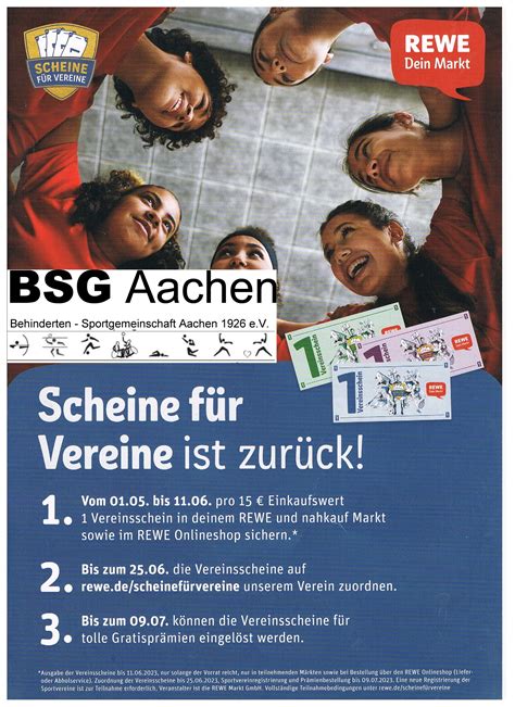 Scheine für Vereine ist zurück BSG Aachen