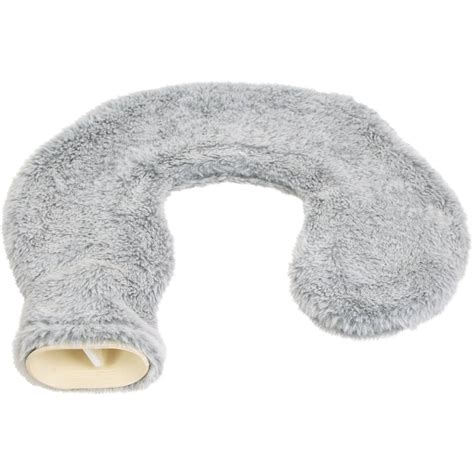 Bauer Professional Light Grey Soft Faux Fur Fleece Neck And Shoulder Hot Water Bottle Wilko