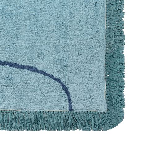 Ковер Tkano из хлопка с геометрическим принтом, бахромой и кисточками ...