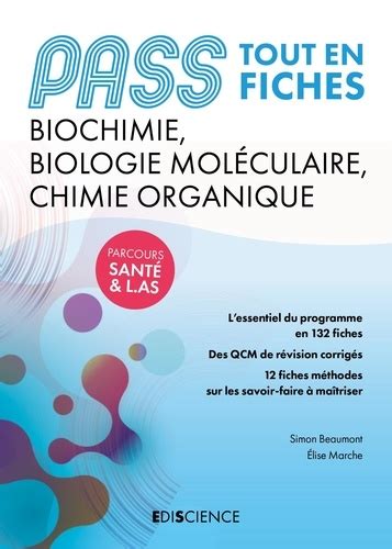 Pass Biochimie Biologie Mol Culaire Et Chimie Organique Tout En Fiches