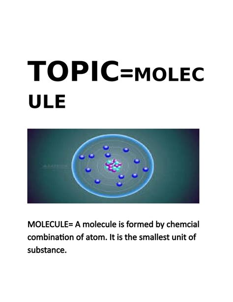 SOLUTION: Types of molecule 1 - Studypool