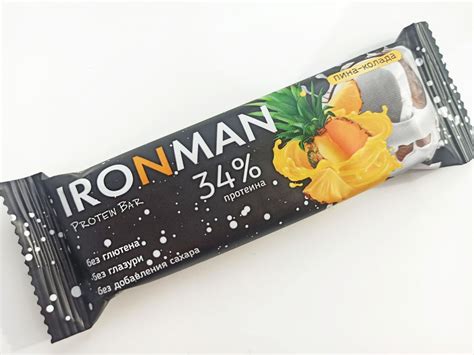 Батончик IRONMAN Protein bar со вкусом "Пина колада" | отзывы