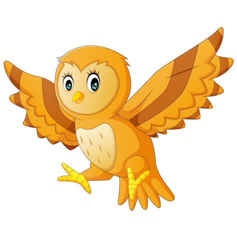 Premium Vector Cute Owl Cartoon Flying