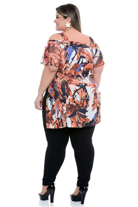 Blusa Plus Size Ciganinha Foll Blusa Plus Size Moda Plus Moda Plus Size