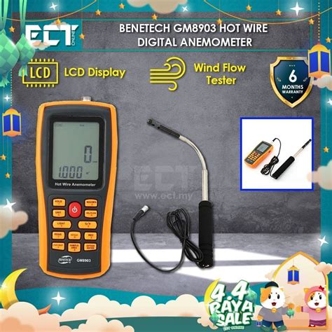 Benetech GM Hot Wire Digital Anemometer Wind Speed Tester Shopee Malaysia