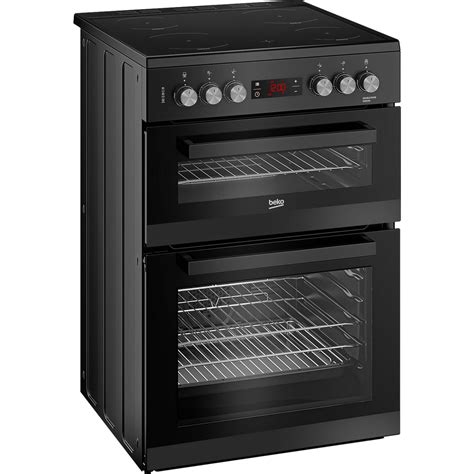 Beko Edc634k 60cm Double Oven Electric Cooker With Ceramic Hob In Black