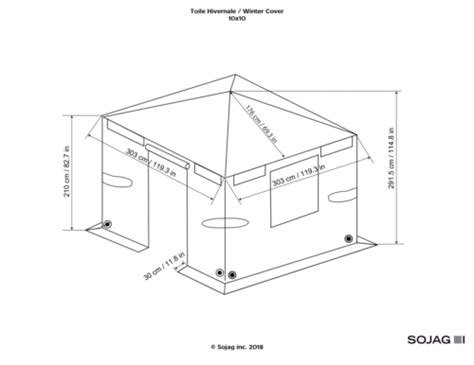 Sojag 10x12 Universal Winter Gazebo Cover Gray 135 9165883 For