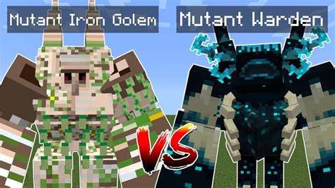 Mutant Iron Golem Vs Mutant Warden Minecraft Youtube