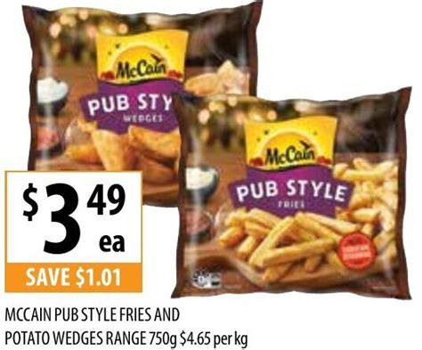 Mccain Pub Style Fries And Potato Wedges Range 750g Offer At Supabarn