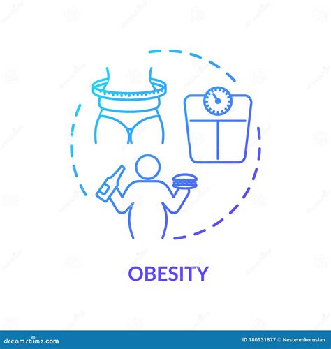 Obesity Concept Icon Stock Vector Illustration Of Junk