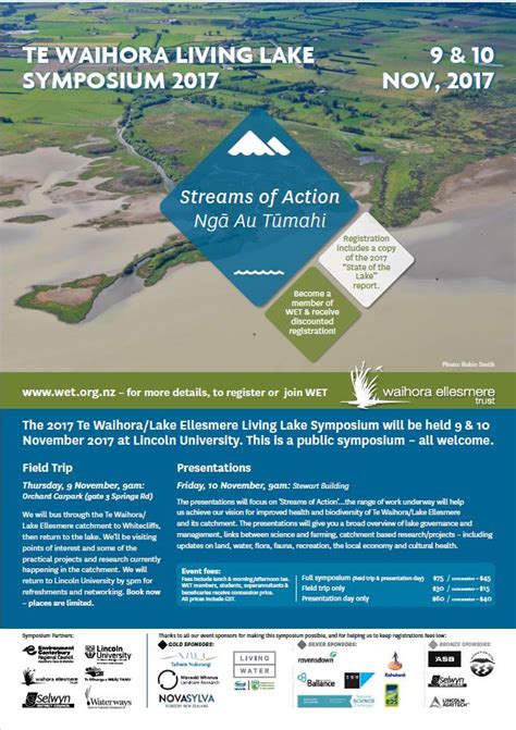 Te Waihora Living Lake Symposium 2017 Waihora Ellesmere Trust