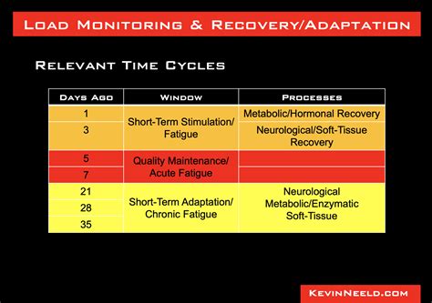 Recovery And Training Adaptation Time Cycles Kevin Neeld