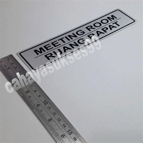 Sticker Plat Anodizing Aluminium Printing Sign Tanda Meeting Room Ruang