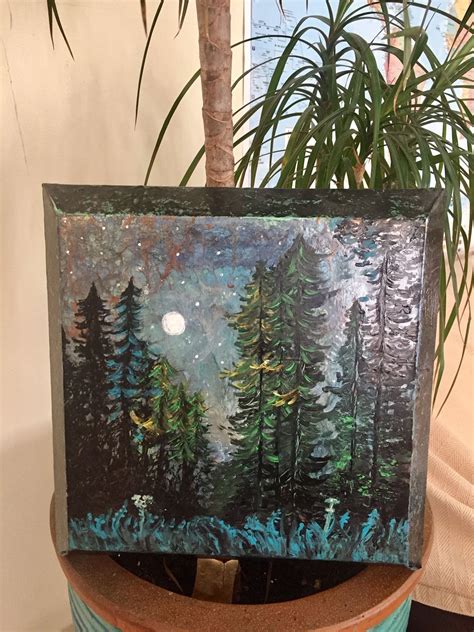 Forest Moon Painting - Etsy