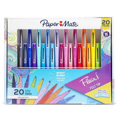 Paper Mate Flair Felt Tip Pens Medium Point 0 7 Mm Assorted Colors