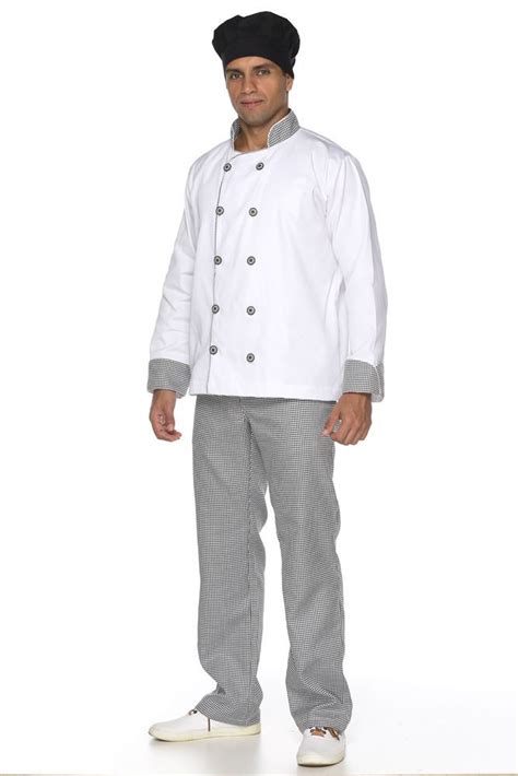 Demorgan Uniformes Dolmã chef cozinha masculino detalhe pied poule