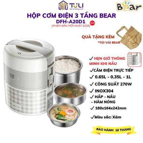 Hộp Cơm điện Cầm Tay Mini Bear Dfh B17k2 15l 270wdùng Cho Cá Nhân