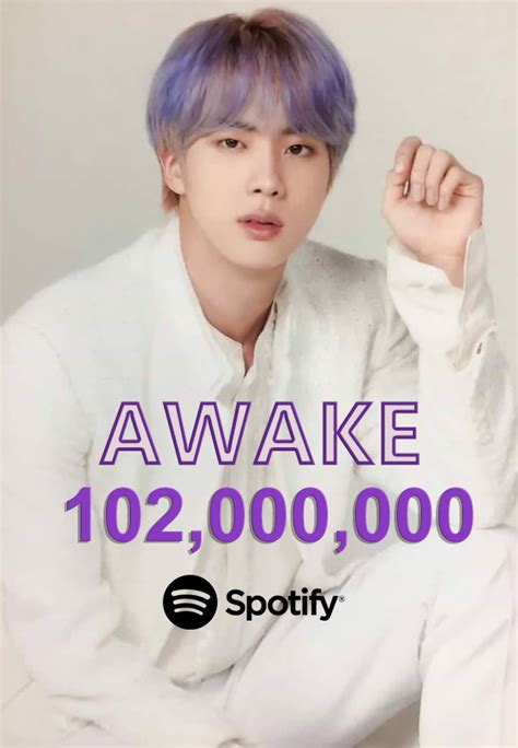 Katie On Twitter Awake By Bts Jin Surpassed Million Streams On