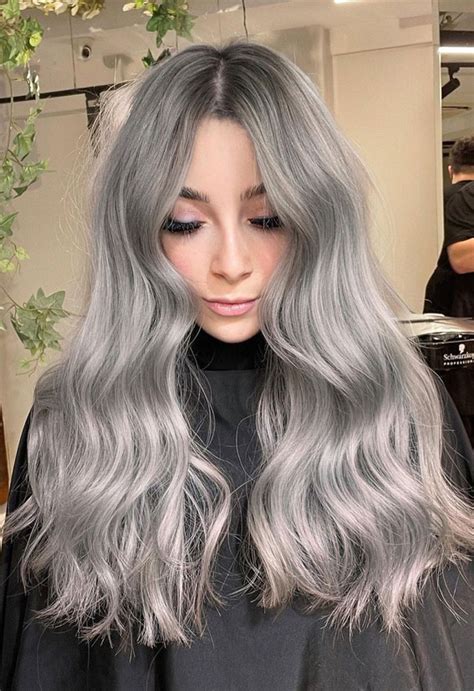 50 Inspiring Hair Colour Ideas For All Ages Smoky Metallic Silver Blonde