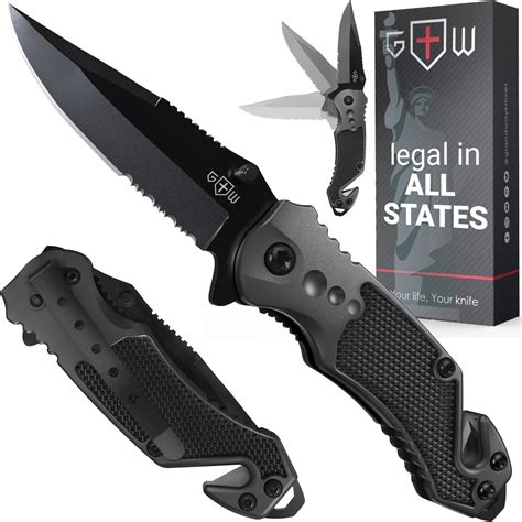 Good Worker 2 95 Folding Knife With Glass Breaker And Seatbelt Cutter