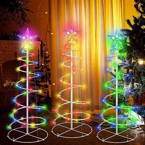 Amazon Vihose Pcs Led Spiral Christmas Trees Outdoor Light Up