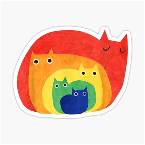 Gay Pride Cat Lgbt Cats Pile Cute Anime Rainbow Sticker For Sale By AmyShort54 Redbubble