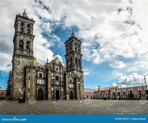 Puebla Cathedral At Night - Puebla, Mexico Stock Photography | CartoonDealer.com #108955202