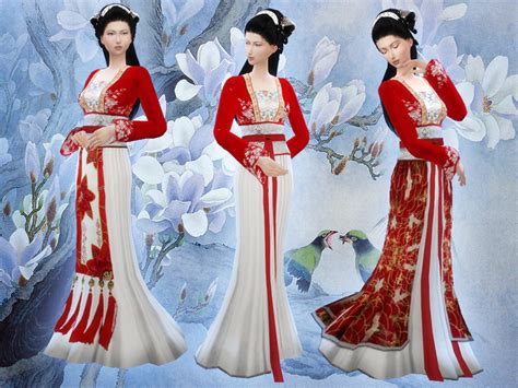 Traditional Ancient Chinese Female Costume Set Ts4 P1 Sims4 Clove Share Asia Tổng Hợp Custom