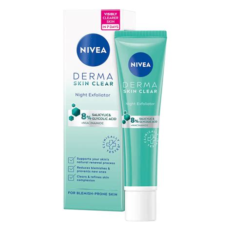 Nivea Derma Skin Clear Нощен ексфолиант за лице 40 ml Аптеки 36 6