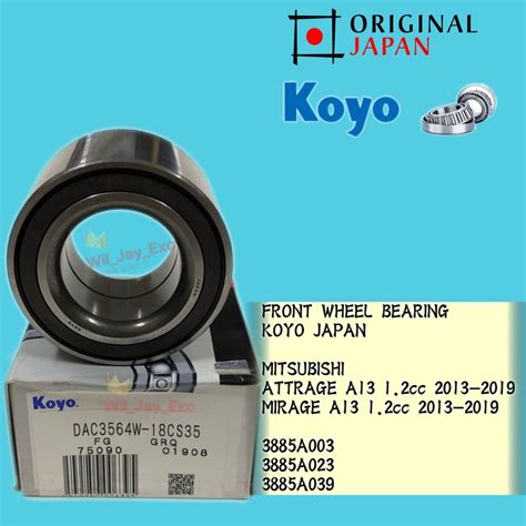 Koyo Dac W Cs Front Wheel Bearing Mitsubishi Attrage Mirrage