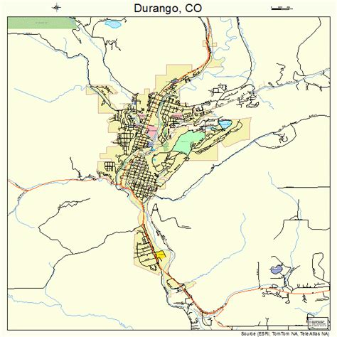 Durango Colorado Street Map 0822035