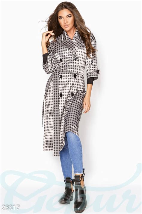 Плащ в клетку (№ 23317) ♡ Gepur - women clothes store