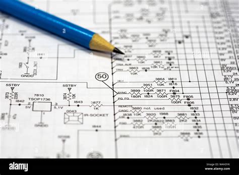 pencil and electric circuit Stock Photo - Alamy