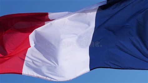 French National Flag Waving By The Wind Stock Footage Video Of Wind