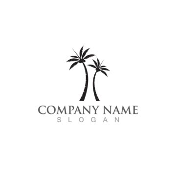 Palm Tree Summer Logo Template Vacation Render Tropic Vector Vacation