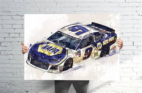 Chase Elliott Nascar Sports Art Print Nascar Racing Sports Decor