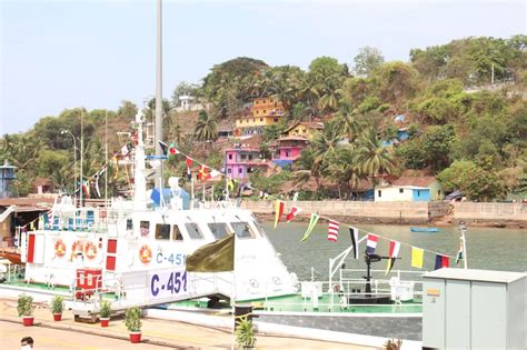 Indian Coast Guard Commissioned Opv Sachet And Two Interceptor Boats