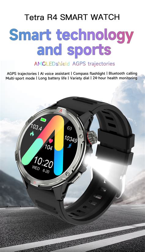 Aolon Tetra R4 Smart Watch 1 43 AMOLED Display AOD HD Bluetooth Call