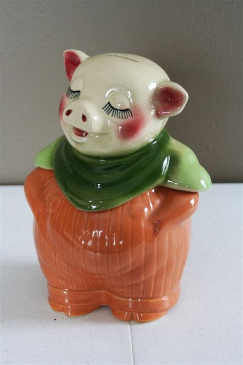 Price Reduced Smiley The Pig Cookie Jar Vintage Shawnee Etsy Pig