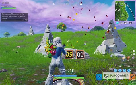 Fortnite Challenges Estandes De Tiro Como Disparar Em Wailing Woods