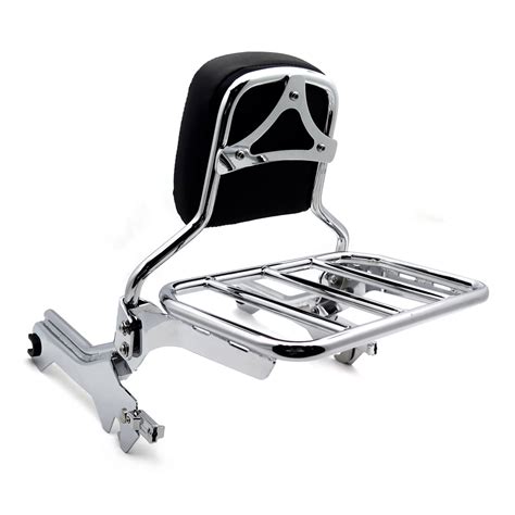 Httmt Chrome Holdfast Sissy Bar Upright Sport Luggage Rack Compatible