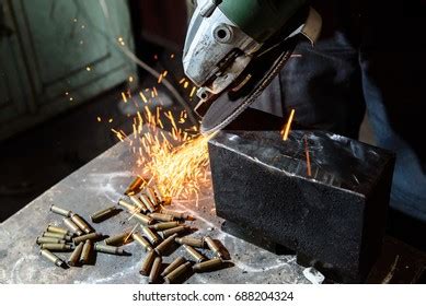 Cutting Metal Grinding Machine Spark Stock Photo 712988446 Shutterstock